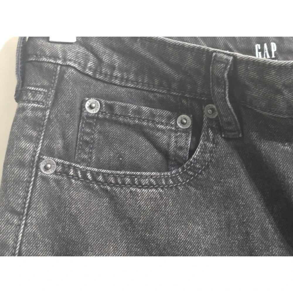 NWT GAP Teen 16 Girlfriend‎ High Rise Jeans Black Wash With Raw Hem Jeans